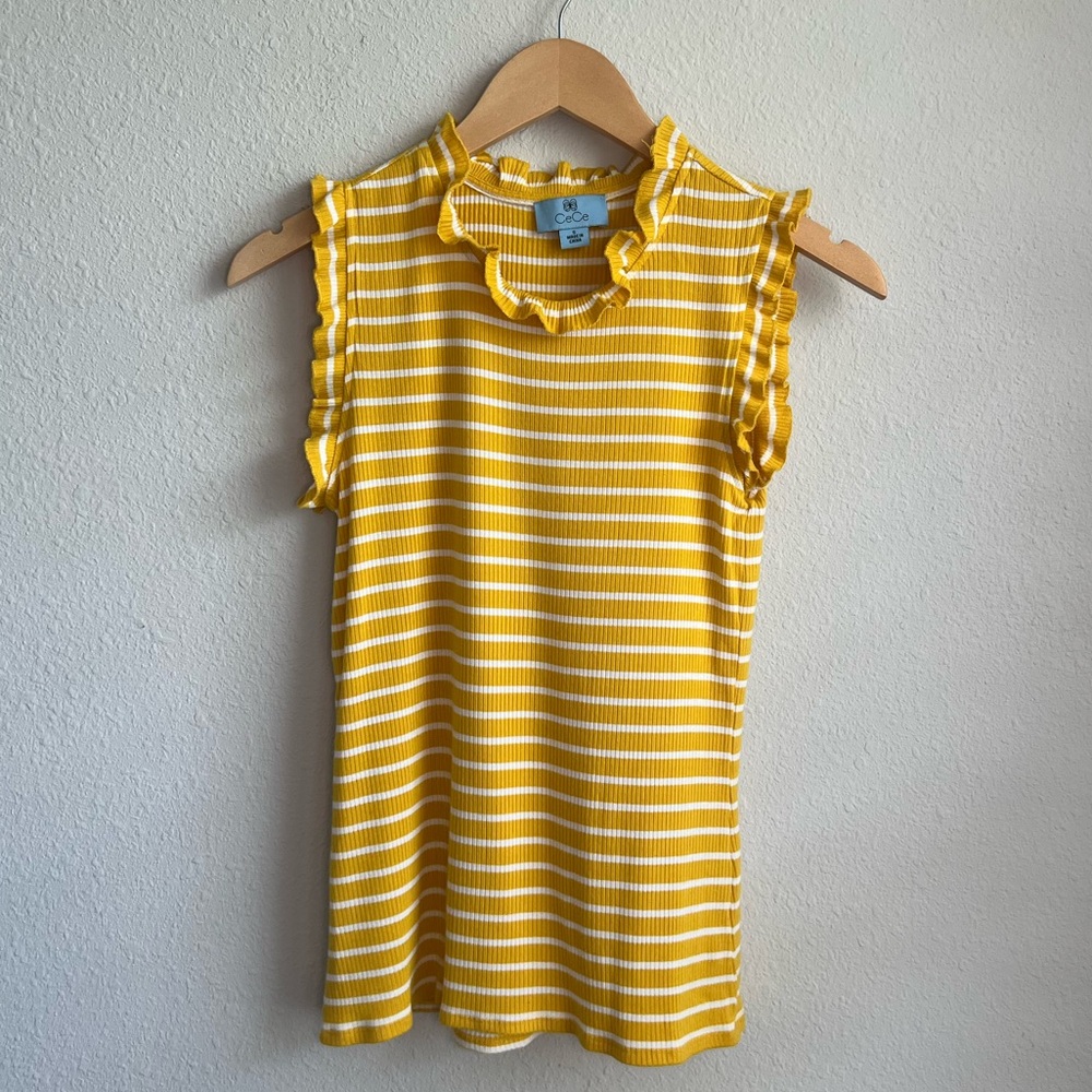 CeCe Striped Ruffle Sweater Tank - Picture 8 of 8